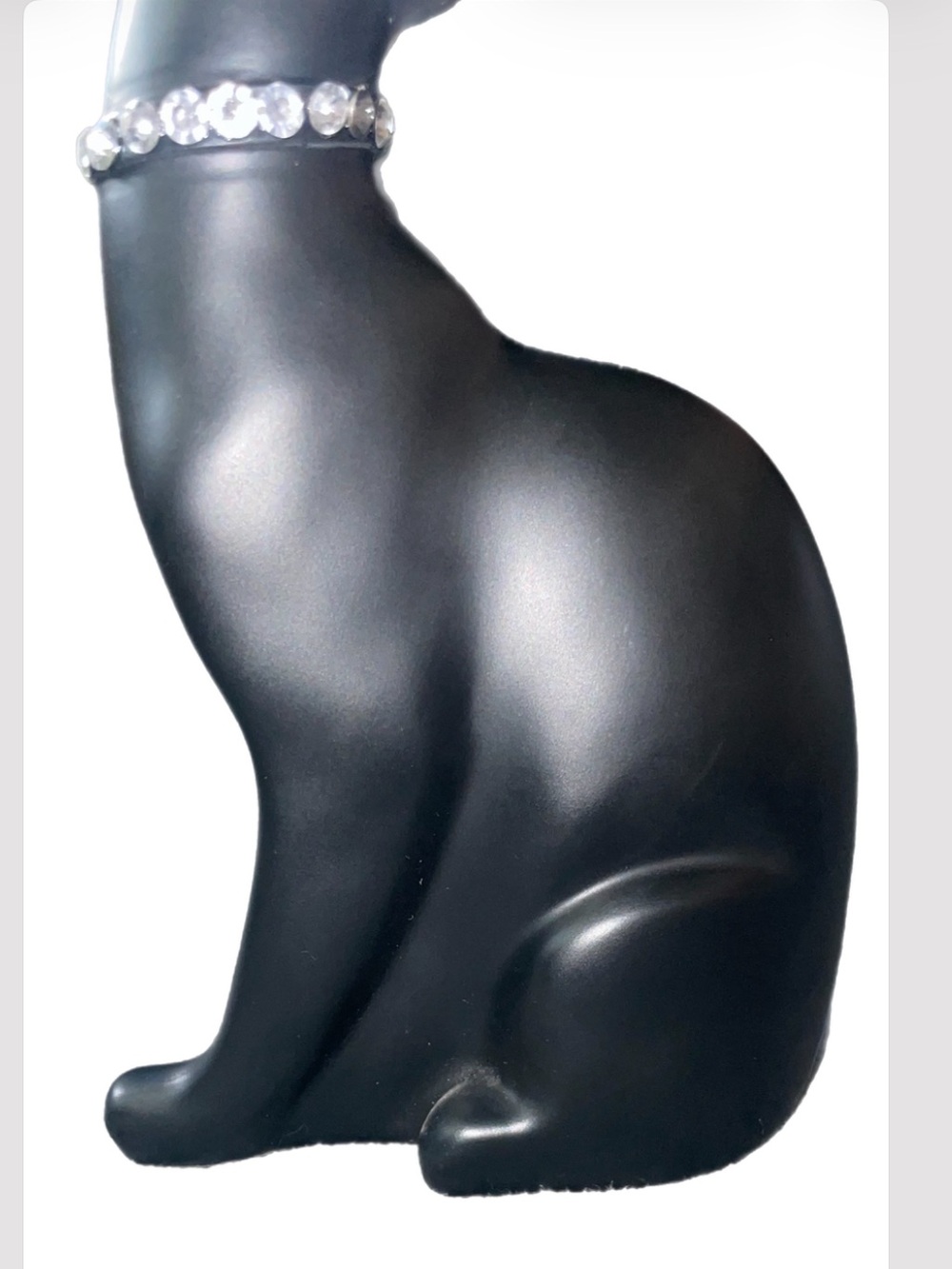 Vintage 1960-70’s Seymour Mann Black 9” Cat Figurine w/Rhinestone Collar. - Picture 11 of 13
